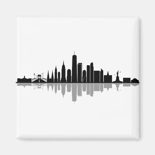 NEW YORK Manhatten USA City Skyline Silhouette Magnet (Vorne)