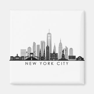 NEW YORK Manhatten USA City Skyline Silhouette Magnet
