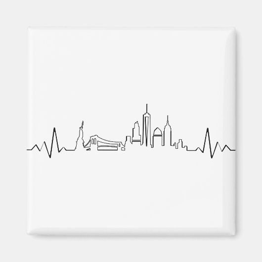 NEW YORK Manhatten USA City Skyline Silhouette Magnet (Vorne)