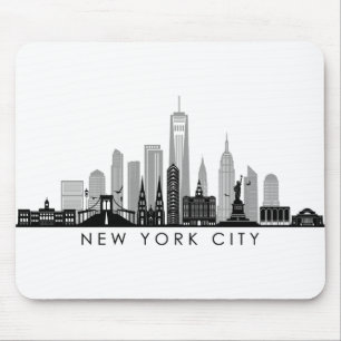NEW YORK Manhatten USA City Skyline Silhouette Mousepad
