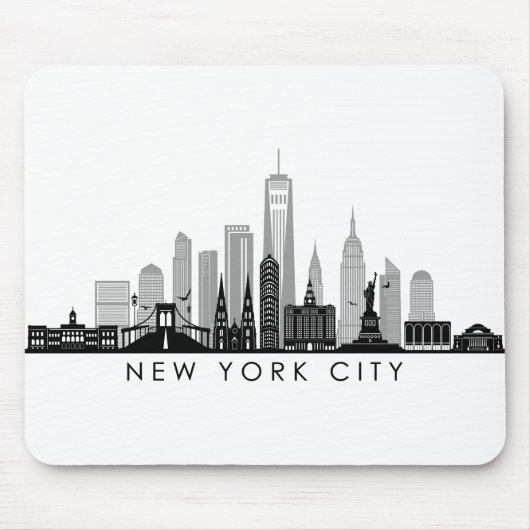 NEW YORK Manhatten USA City Skyline Silhouette Mousepad (Vorne)