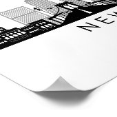 NEW YORK Manhatten USA City Skyline Silhouette Poster (Ecke)