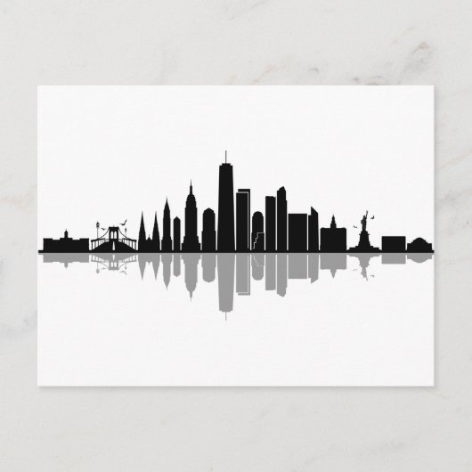 NEW YORK Manhatten USA City Skyline Silhouette Postkarte (Vorderseite)