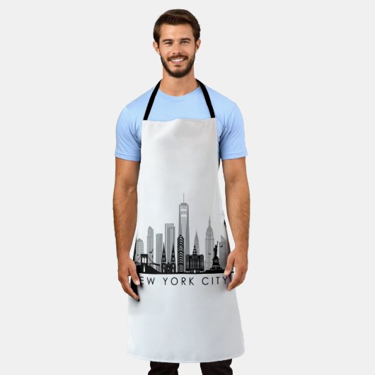 NEW YORK Manhatten USA City Skyline Silhouette Schürze (Getragen)
