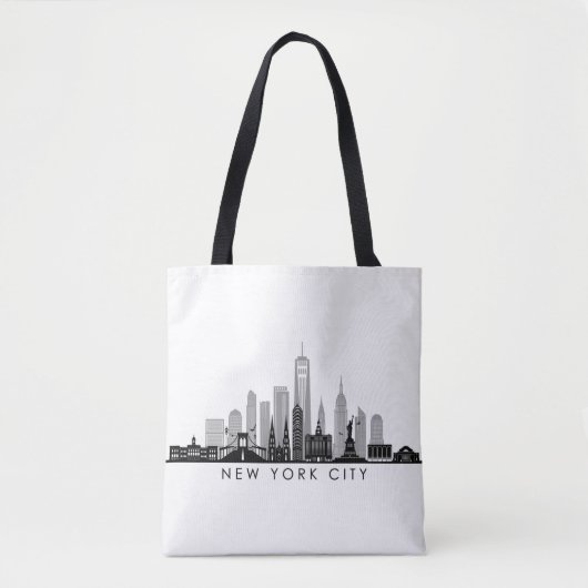 NEW YORK Manhatten USA City Skyline Silhouette Tasche (Vorderseite)