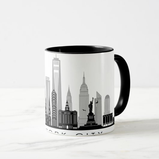 NEW YORK Manhatten USA City Skyline Silhouette Tasse (VorderseiteRechts)