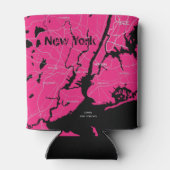 New York Map, Black and Pink Dosenkühler (Rückseite)