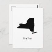 New York Map - Black and White Modern New York Map Postkarte (Vorne/Hinten)