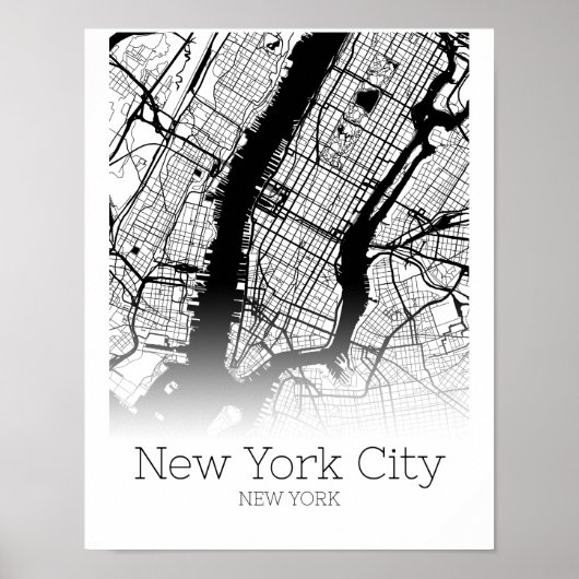 New York Map - New York City NYC - Map Poster (Vorne)