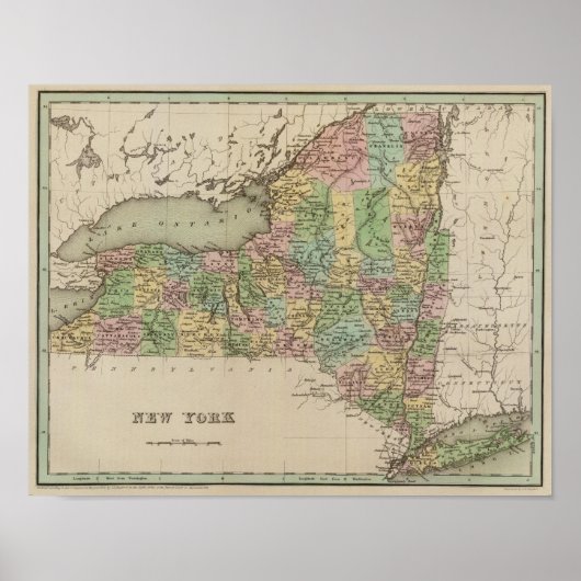 New York Map Poster (Vorne)