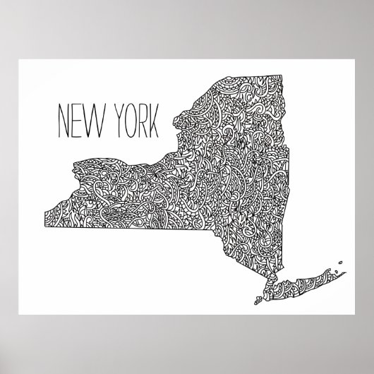 New York Map Poster (Vorne)
