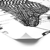 New York Map Poster Minimal Black & white city art (Ecke)