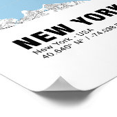 New York Map Poster - New York White Map (Ecke)