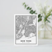 New York Map Postkarte (Stehend Vorderseite)