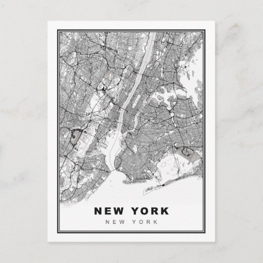 New York Map Postkarte (Vorderseite)