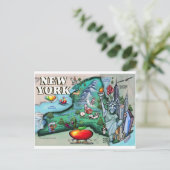 New York Map Postkarte (Stehend Vorderseite)