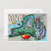 New York Map Postkarte (Vorne/Hinten)