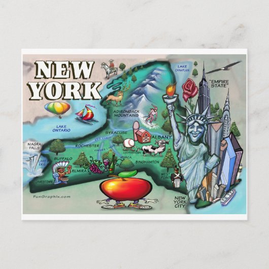 New York Map Postkarte (Vorderseite)