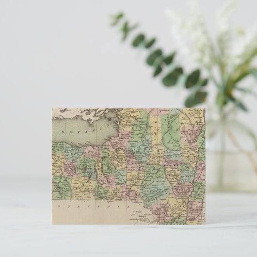 New York Map Postkarte (Stehend Vorderseite)