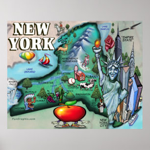New York Map PRINT Poster
