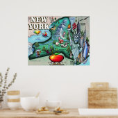 New York Map PRINT Poster (Küche)