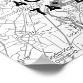 New York Map Schwarz-weiß & grau Personalisiert Poster (Ecke)