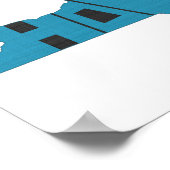 New York Map Shaped Zuhause Staat Blue and Black Poster (Ecke)