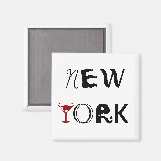 New York Martini Magnet (Vorderseite/Rückseite)