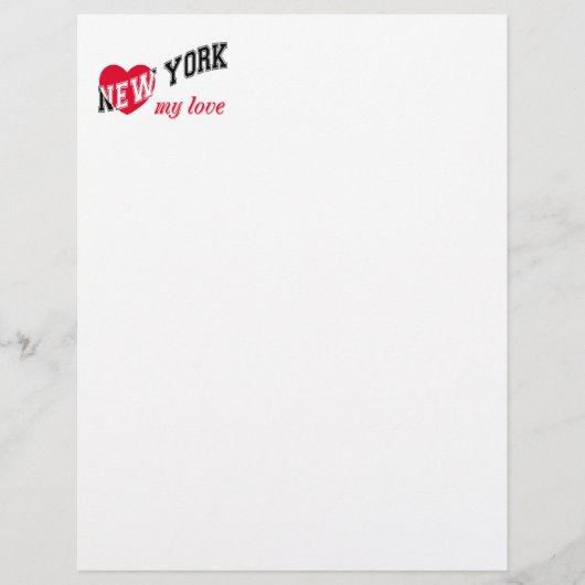New York meine Liebe Briefbogen (Vorderseite)