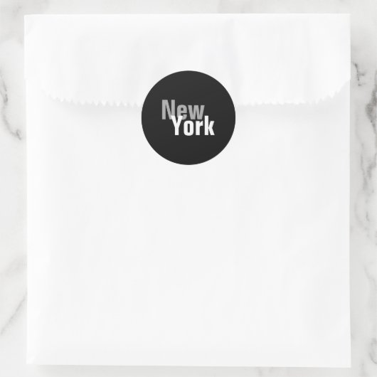 New York Mens Basic Dark _1  Runder Aufkleber (Tasche)