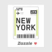 New York Mini Boarding Pass Aufkleber (Blatt)
