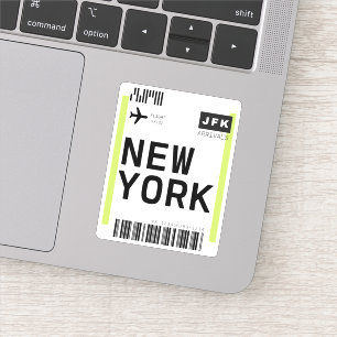 New York Mini Boarding Pass Aufkleber