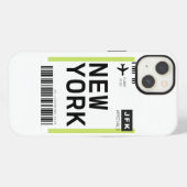 New York Mini Boarding Pass iPhone Hülle (Rückseite (Horizontal))