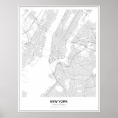 New York Minimalistisch Map Poster (Vorne)