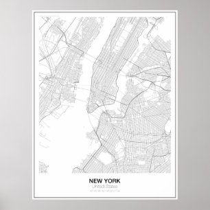 New York Minimalistisch Map Poster