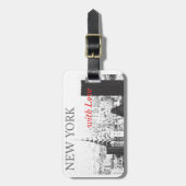 New York mit Liebe-Gepäck-Umbau Gepäckanhänger (Vorderseite vertikal)