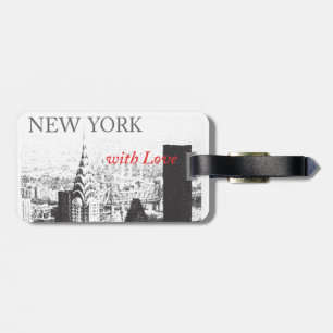 New York mit Liebe-Gepäck-Umbau Gepäckanhänger