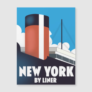 New York mit Linienschiff Magnetkarte