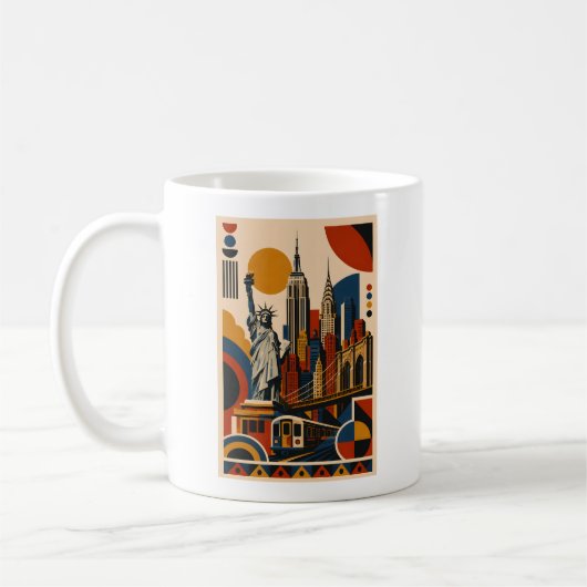 New York Modern – Geometrischer Kunstbecher Kaffeetasse (Links)