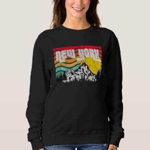 New York Mountains Adirondacks Forests Vintag Sun Sweatshirt