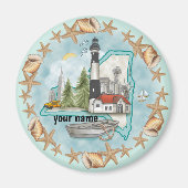 New York Muscheln Lighthouse Magnet (Vorne)