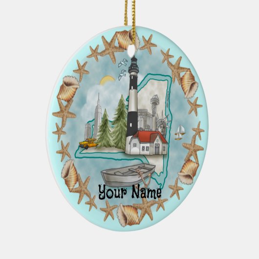 New York Muscheln Lighthouse Ornament (Rechts)