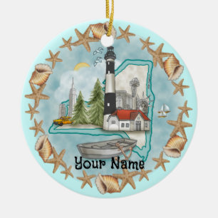 New York Muscheln Lighthouse Ornament