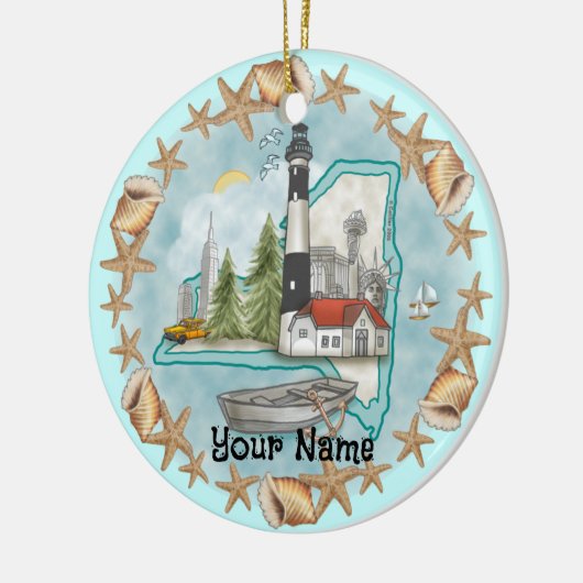 New York Muscheln Lighthouse Ornament (Links)
