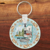 New York Muscheln Lighthouse Schlüsselanhänger (Vorderseite)