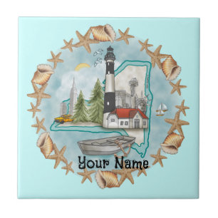 New York Muscheln Lighthouse Tile Fliese