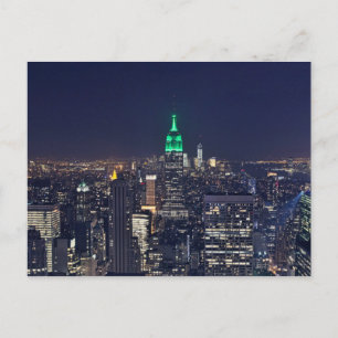 New York Nacht Skyline Postkarte
