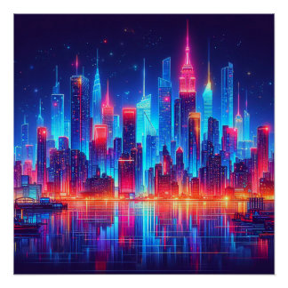 New York Neon Lights Poster