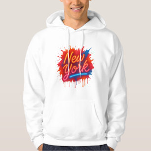 New York Neon Street Art - Colorful Retro Hoodie
