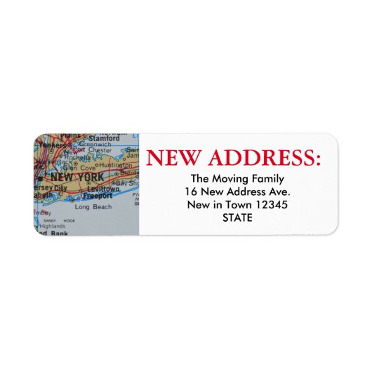 New York New Address Label (Vorne)